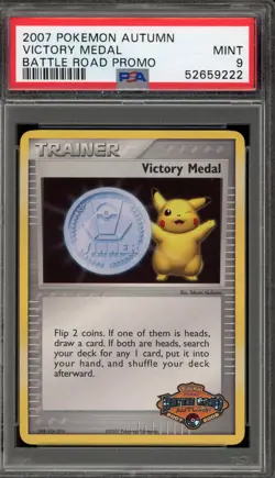 Pokemon Victory Medal 2007 Battle Road Autumn Promo PSA 9 Mint - Image 1
