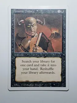 MTG Magic the Gathering Demonic Tutor Revised 3rd Edition LP Adult Owned - Image 1