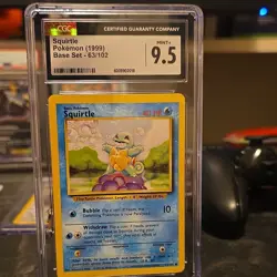 CGC 9.5 Squirtle Pokemon TCG Base Set 63/102 Common Regular 1999 Mitsuhiro Arita - Image 1