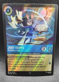 Disney Lorcana TCG Judy Hopps-Uncovering Clues Foil 156/204 Whispers in the Well - Image 2