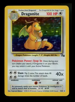 Dragonite 4/62 Fossil 1999 Holo Rare WOTC Pokemon Card TCG - Image 1