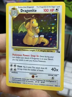 Dragonite 4/62 Fossil 1999 Holo Rare WOTC Pokemon Card TCG - Image 4