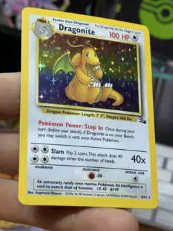 Dragonite 4/62 Fossil 1999 Holo Rare WOTC Pokemon Card TCG - Image 5