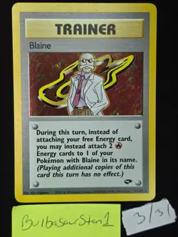Blaine 17/132 Gym Challenge Holo LP to MP vintage Pokemon Card - Image 1