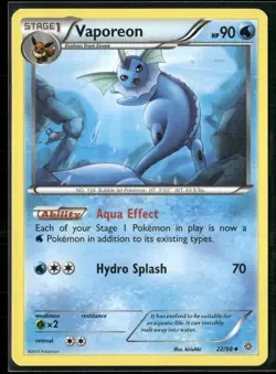 Pokemon - Vaporeon 22/98 Regular Ancient Origins LP - Image 1