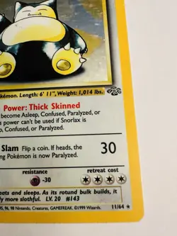 Pokemon Snorlax Jungle Holo Rare 11/64 90 HP Basic 1999 The Pokemon Company - Image 3