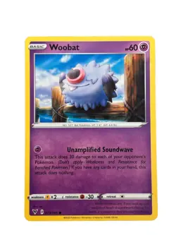 New: 2020 Pokemon TCG Woobat 073 Swsh04: Vivid Voltage Regular Common - Image 1
