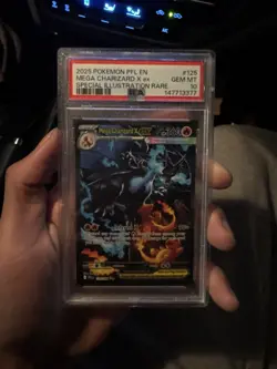2025 POKEMON PHANTASMAL FLAMES ILLUSTRATION RARE #125 MEGA CHARIZARD X EX PSA 10 - Image 3