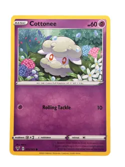 New: 2020 Pokemon TCG Cottonee 075 Swsh04: Vivid Voltage Regular Common - Image 1