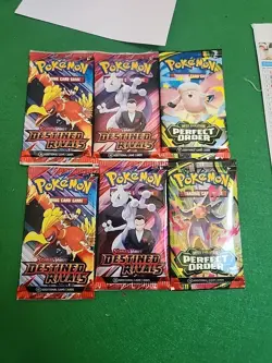 Pokemon TCG Booster Pack Lot (6) Destined Rivals. Perfect Order New & Sealed - Image 1