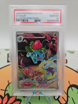 Pokemon TCG Ivysaur Illustration Rare Mega Evolution 134/132 PSA 10 - Image 1