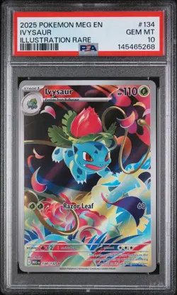 Pokemon TCG Ivysaur Illustration Rare Mega Evolution 134/132 PSA 10 - Image 3