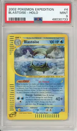 2002 Pokemon Expedition Blastoise HOLO PSA 9 MINT 4/165 - Image 1