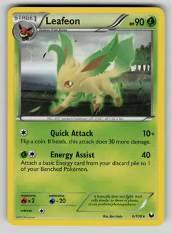 Leafeon 6/108 Rare Dark Explorers Pokemon MP - Image 1