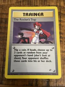 The Rockets Trap Holo 19/132 Gym Heroes Pokemon Card 2000 - Image 1