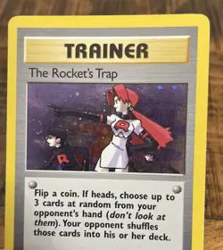 The Rockets Trap Holo 19/132 Gym Heroes Pokemon Card 2000 - Image 2