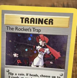 The Rockets Trap Holo 19/132 Gym Heroes Pokemon Card 2000 - Image 3