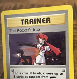 The Rockets Trap Holo 19/132 Gym Heroes Pokemon Card 2000 - Image 4