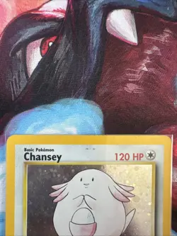 Pokemon TCG Chansey Base Set 2 Holo Unlimited Rare Light Play Card 3/130 LP - Image 2
