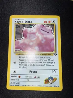 Pokemon TCG Koga's Ditto Holo Rare Card 10/132 Gym Challenge Ungraded - Image 2