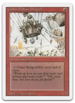 Goblin Balloon Brigade (LP) Revised Edition 3ED Magic MTG - Image 1