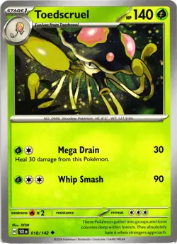 Pokemon Stellar Crown Toedscruel Regular Uncommon Card - Image 1