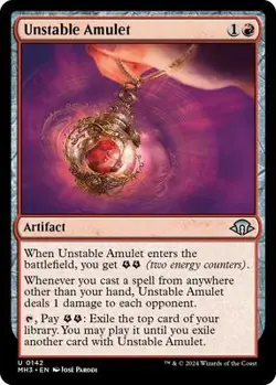 Unstable Amulet Near Mint 142 MH 3 Foil - Image 1