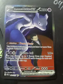 Team Rockets Mewtwo EX 281/217 SIR Ascended Heroes Full Art Holo Pokemon TCG, NM - Image 1