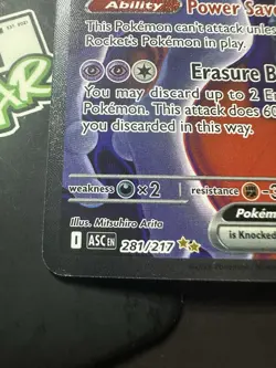Team Rockets Mewtwo EX 281/217 SIR Ascended Heroes Full Art Holo Pokemon TCG, NM - Image 2