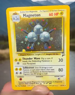 Pokemon TCG Magneton Base Set 2 9/130 Holo Rare Unlimited NM - Image 1
