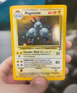 Pokemon TCG Magneton Base Set 2 9/130 Holo Rare Unlimited NM - Image 2