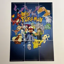 1999 Pokemon Topps TV Animation Series 1 Complete 9 Card Puzzle Set LP/NM - Image 1