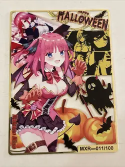 Nakano Nino Halloween Metal Card Numbered MXR 011/100 Goddess Story Anime Card - Image 1