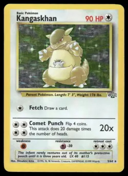Pokemon Cards Kangaskhan 5/64 Unlimited Holo Jungle Holo Rare LP - Image 1