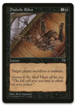 Diabolic Edict #128 (LP) Tempest TMP Magic MTG - Image 1