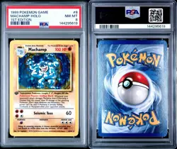 1999 POKEMON BASE SET 1ST EDITION #8 MACHAMP-HOLO PSA 8 - Image 3