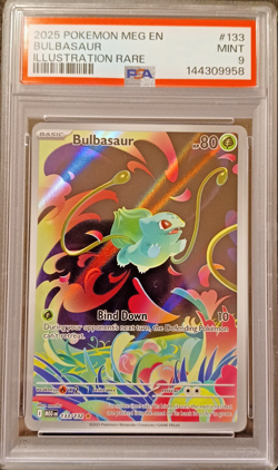 2025 Pokemon Mega Evolution Bulbasaur 133/132 Holo PSA Mint 9 - Image 1