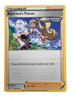 New: 2021 Pokemon TCG Korrina's Focus 128 Swsh05: Battle Styles Regular Uncommon - Image 1