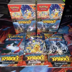 BRAND NEW-Pokemon TCG: Surging Sparks Booster Bundle-LOT OF 2 + 3 Packs SEALED - Image 1