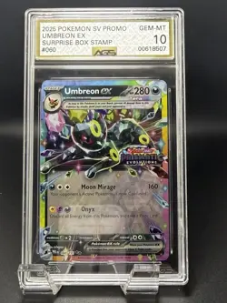 Umbreon ex #60 - Pokemon Prismatic Evolutions Stamped Surprise Box AGS 10-PSA 10 - Image 1