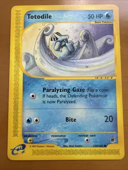 Pokemon TCG Totodile Expedition Common 135/165 LP + - Image 1
