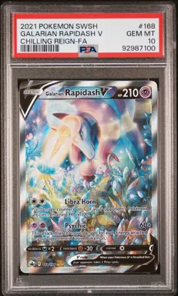 2021 Pokemon SWSH Galarian Rapidash V #168 Chilling Reign PSA 10 - Image 1
