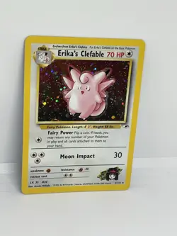 Pokemon TCG Erika's Clefable Gym Heroes Holo Card 3/132 NM (half Swirl 🌀) - Image 3