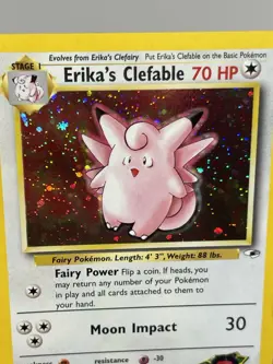 Pokemon TCG Erika's Clefable Gym Heroes Holo Card 3/132 NM (half Swirl 🌀) - Image 5