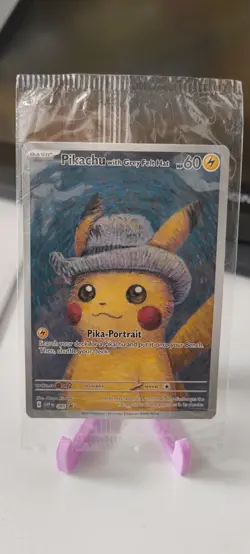 Pokemon x Van Gogh Museum Pikachu with Grey Felt Hat Promo Card SVP 085 Sealed - Image 1