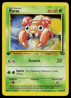 Pokemon Card - Paras Jungle 59/64 Common 1st Edition - Image 1