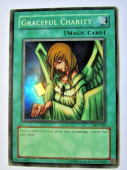 Yugioh! Graceful Charity Sdp-040 Super Rare Unlimited Damaged Play!! - Image 1