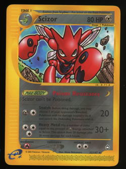 Pokemon 2002 Aquapolis - Scizor - Non-Holo Rare - NM - 32/147 - Image 1