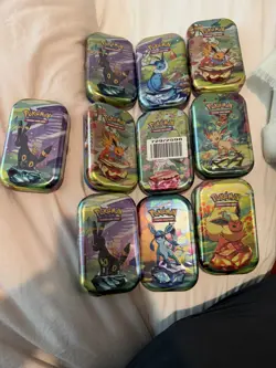 10 Prismatic Evolutions Mini Tins Pokemon TCG New Sealed Tins X10 umbreon - Image 1