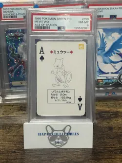 Pokemon Green Mewtwo Ace Spades Playing Poker Card 1996 PSA 8 2025 Cert POP 20 - Image 1